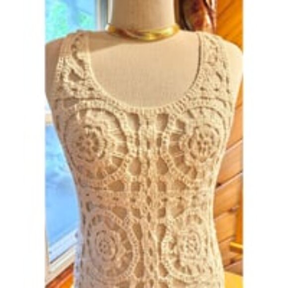 Hippie Bohemian Crocheted Floral Mini - Picture 3 of 3